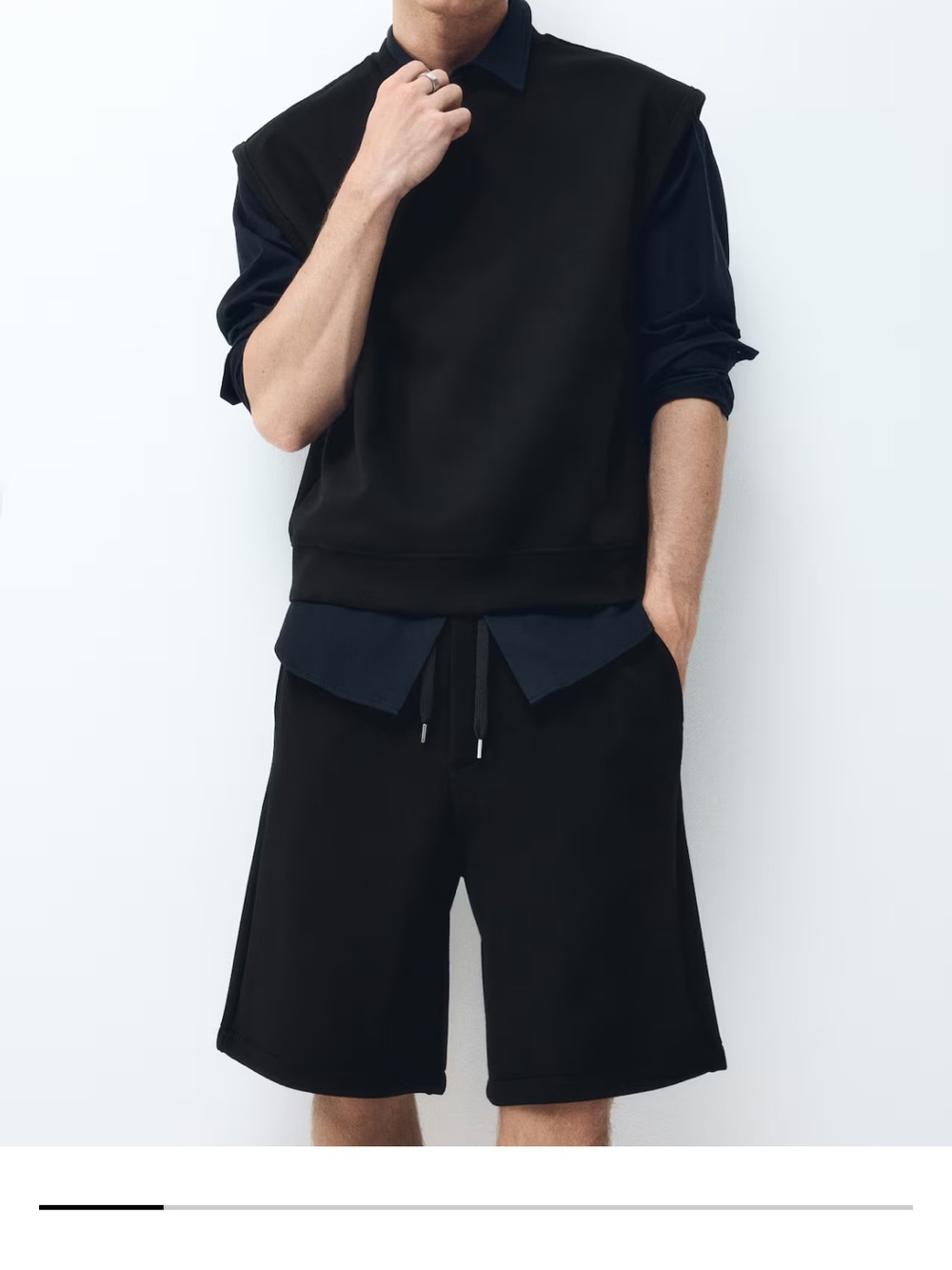 H&M Black Men's Drawstring Athletic Shorts